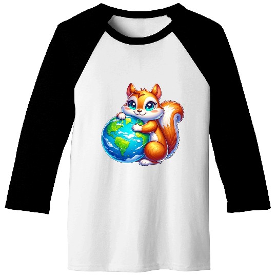 Squirrel for Earth Environmental Nature Baseball Tees