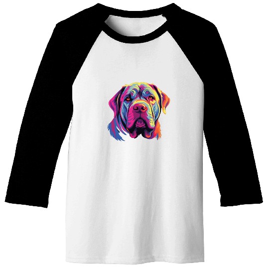 Watercolor Colorful Neapolitan Mastiff Baseball Tees