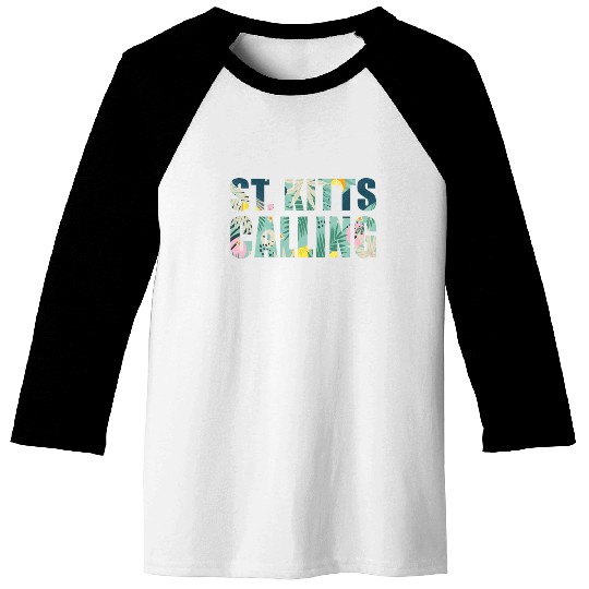 St. Kitts Calling Tropical Vibes Souvenir Baseball Tees