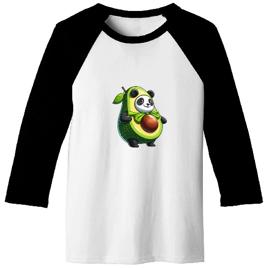 Avocado Panda: Peaceful Green Guardian Baseball Tees