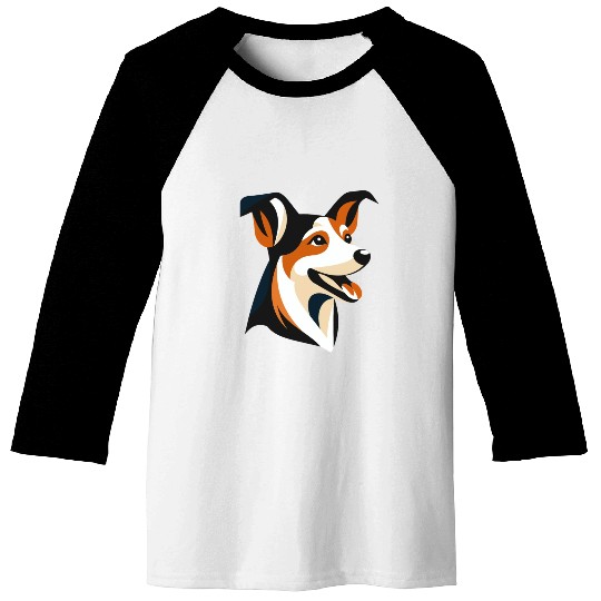 Border Collie Illustration for Dog Lovers Baseball Tees