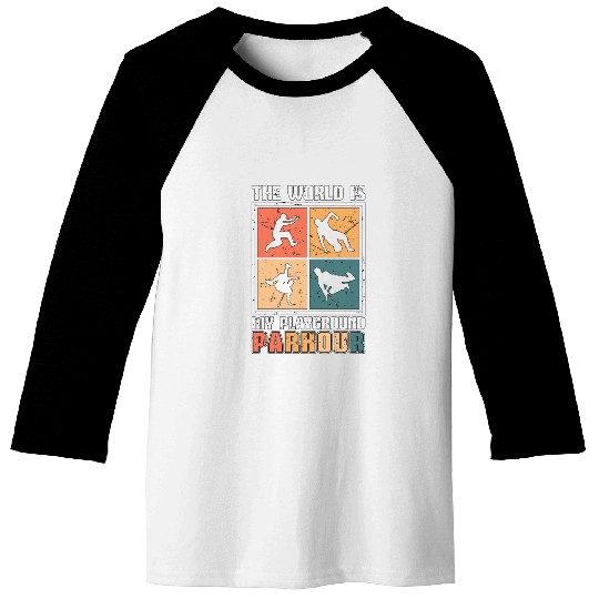 Parkour The World Is My Playground Retro Running Baseball Tees