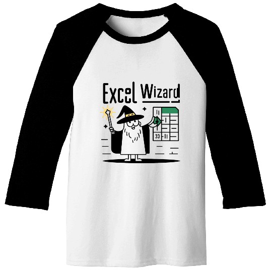 excel wizad funny accountant, bookkeeper and audit Baseball Tees