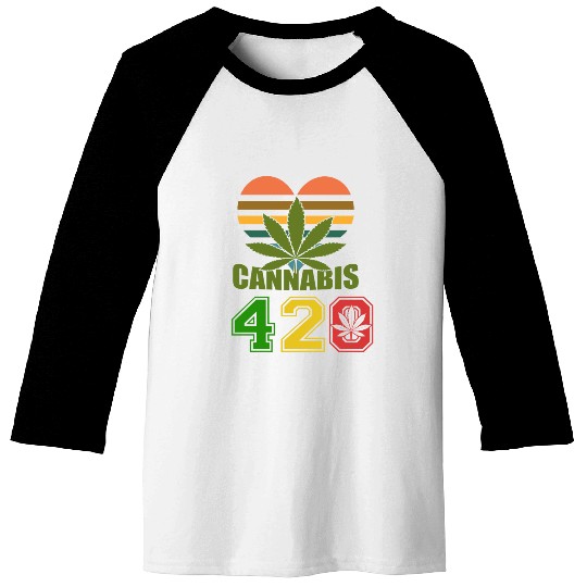 Hysteric 420 Love Good Herb Weed Marijuana Design Baseball Tees