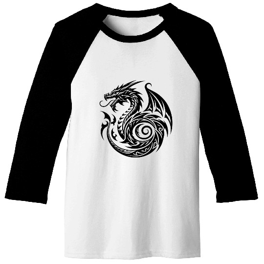 Wild Scaly Vintager Dragon With Wings Baseball Tees