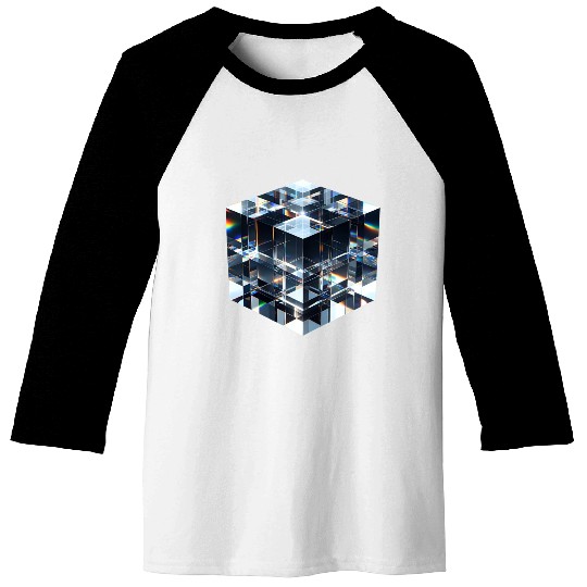 Abstract Crystal Cubes Baseball Tees