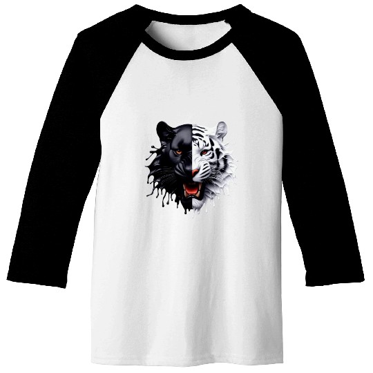 3D realistic black panther & Leopart Design Baseball Tees