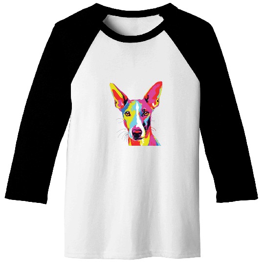 Watercolor Colorful Ibizan Hound Baseball Tees