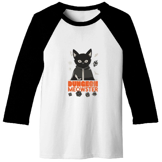 Dungeon Meowster Baseball Tees