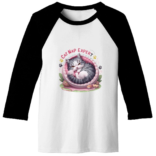 Cat Nap Expert - Funny Cat Outfit! Baseball Tees
