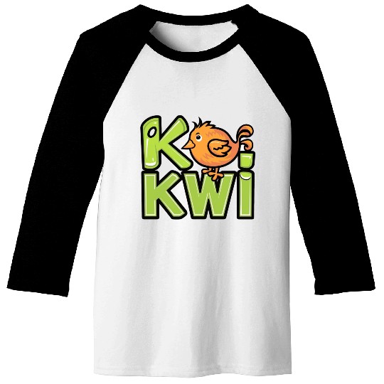Kiwi Bird Cartoon Baseball Tees