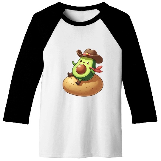 Avocado Cowboy Potato Rider Baseball Tees
