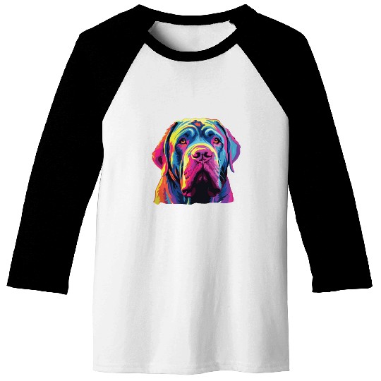 Watercolor Colorful Neapolitan Mastiff Baseball Tees