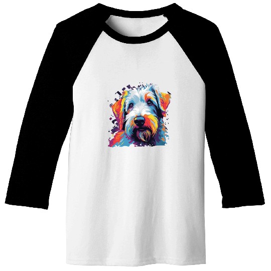 Watercolor Colorful Sealyham Terrier Baseball Tees