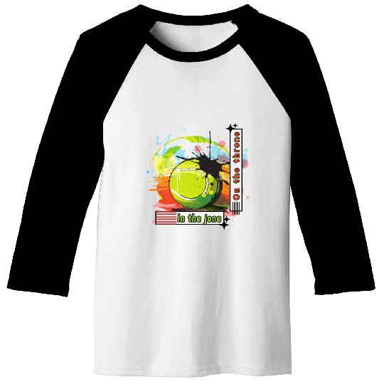 Typography tennis design Baseball Tees