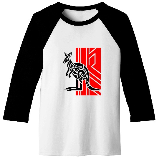 Kangaroo Vector Design 3 Colors Baseball Tees