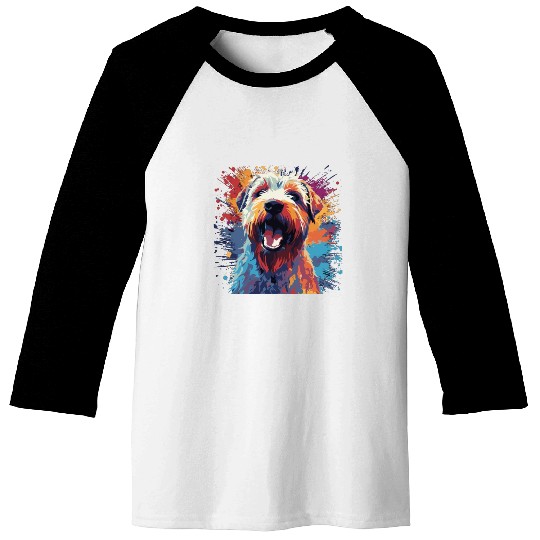 Watercolor Colorful Smooth-haired Fox Terrier Baseball Tees