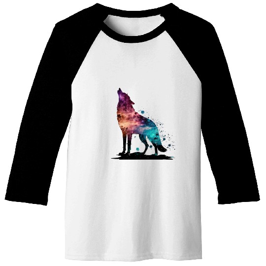 Wolf Print, Cosmic Wolves, Animal Print, Cosmos Baseball Tees
