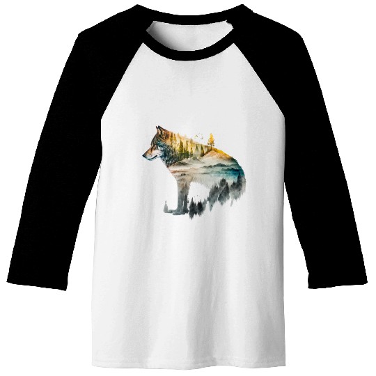 Wolf Print, Cosmic Wolves, Animal Print, Cosmos Baseball Tees
