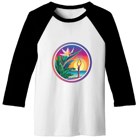 Paradise Flower and Torch Baseball Tees