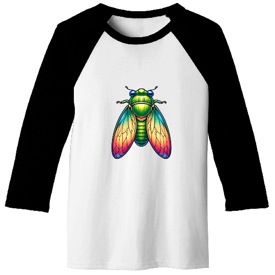 Colorful Cicada Baseball Tees