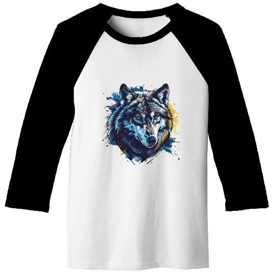 Alpha Wolf Paint Splash Baseball Tees