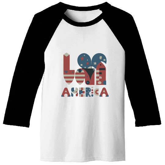 I Love America Baseball Tees