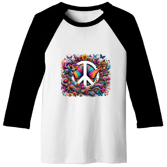Peaceful Butterflies Symphony Baseball Tees