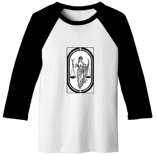 Themis Tarot Card Astrology Occult Mystical Baseball Tees