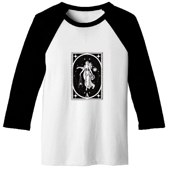 Themis Tarot Card Astrology Occult Mystical Baseball Tees