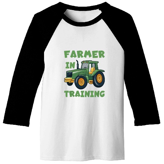 Funny Tractor Boy Farmer In Training Baseball Tees