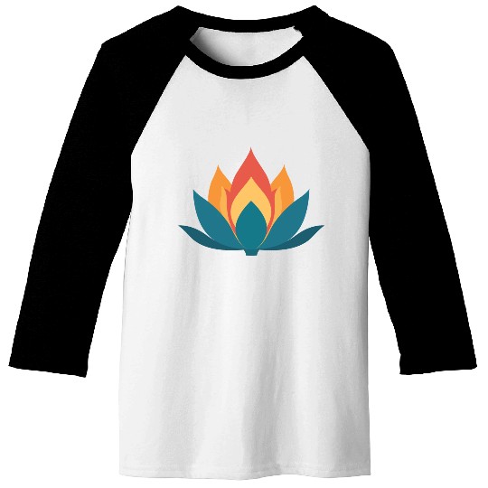 Lotus With Orange Blue Petals Baseball Tees