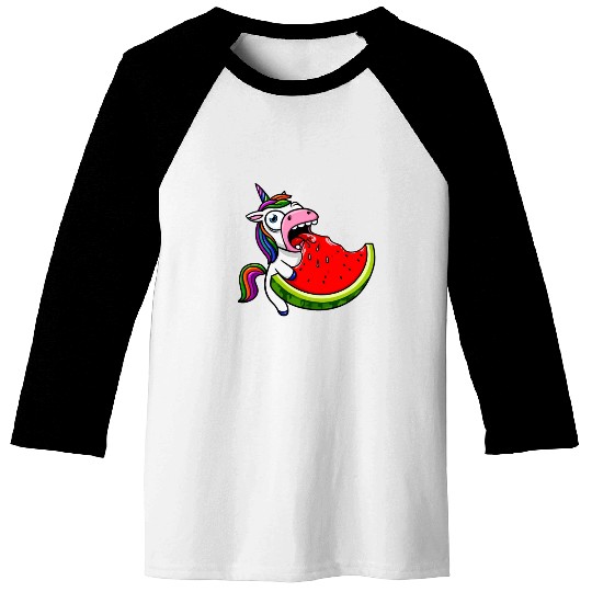 Unicorn Melon Sweet Comic Crazy Funny Quirky Baseball Tees