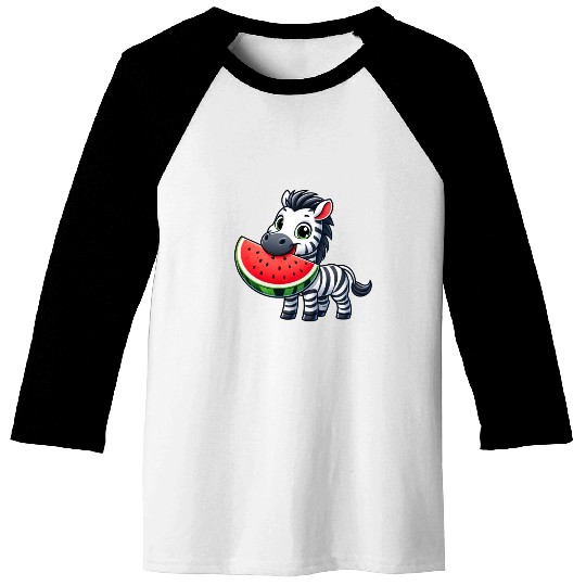 Zebra melon watermelon fruit fruity Baseball Tees