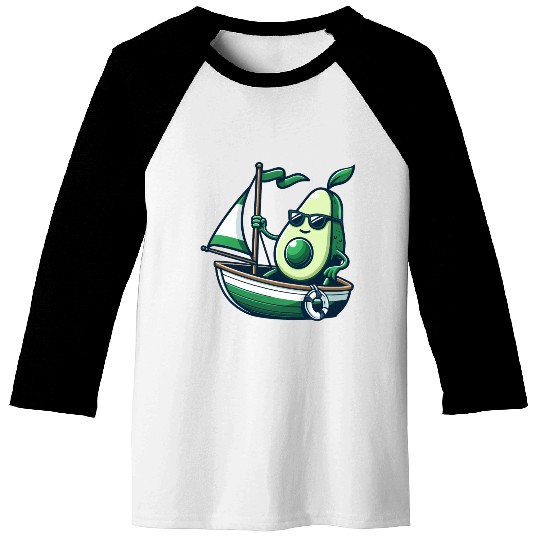 Cool summer sailing dinghy with avocado Baseball Tees