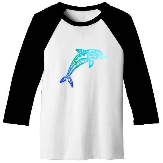 Jumping Dolphin Tribal Baseball Tees