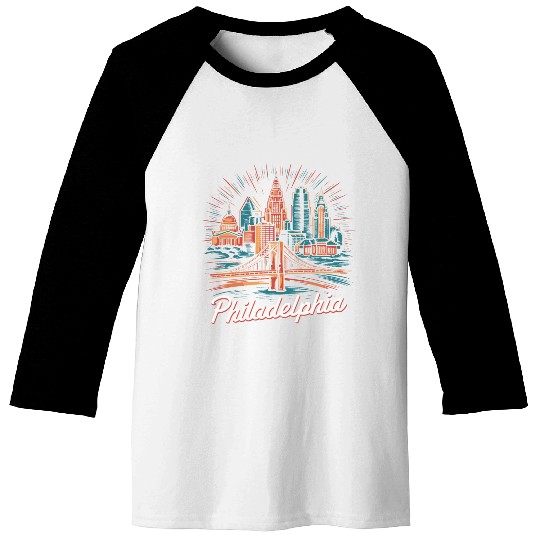 Philadelphia Skyline Baseball Tees