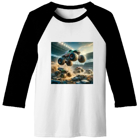 Monster Madness Monster Trucks Baseball Tees
