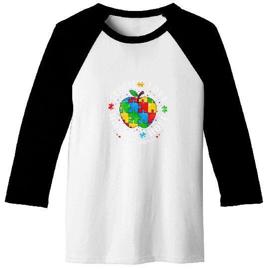 Autism Awareness Teacher Apple Teach Hope Love Baseball Tees