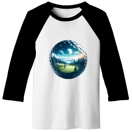 Twilight A Golf Dream Scape Surreal Golfing Course Baseball Tees