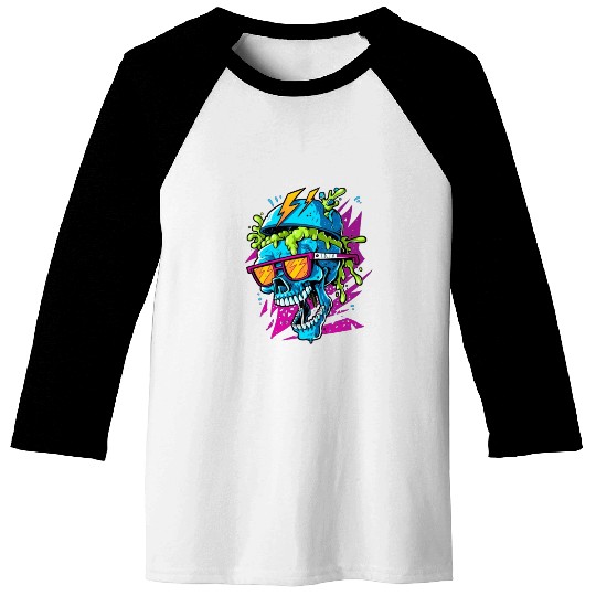 80's skull, retro vibes Baseball Tees
