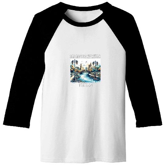 San Antonio Riverwalk Baseball Tees