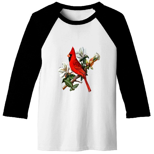 Northern Red Cardinal On A Branch Baseball Tees