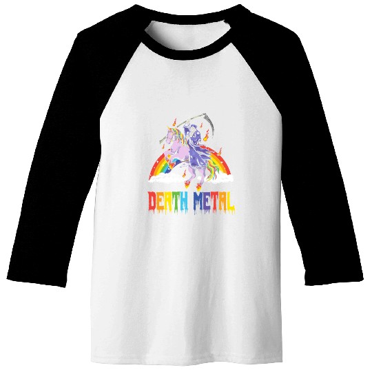 Goth Rock Satan Unicorn Festivals Death Metal Baseball Tees
