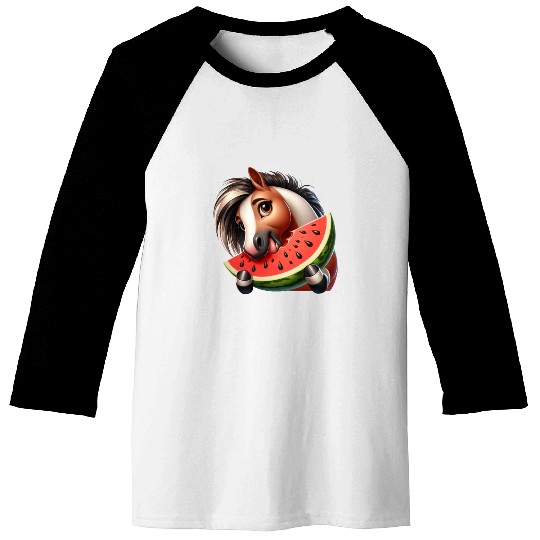 Horses Horse Lover Farmer Melon Summer Baseball Tees