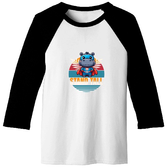 Playful Hippo Splash Baseball Tees