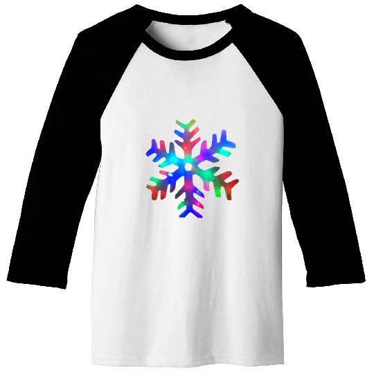 Colorful Rainbow Snowflake Baseball Tees