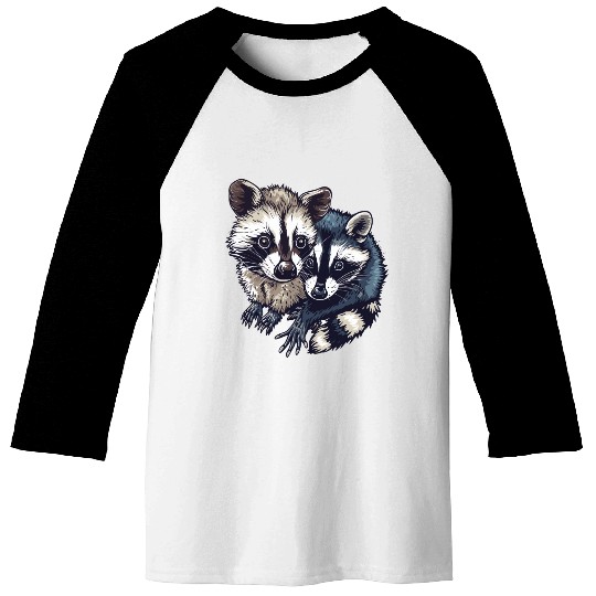Opossum and raccoon Baseball Tees