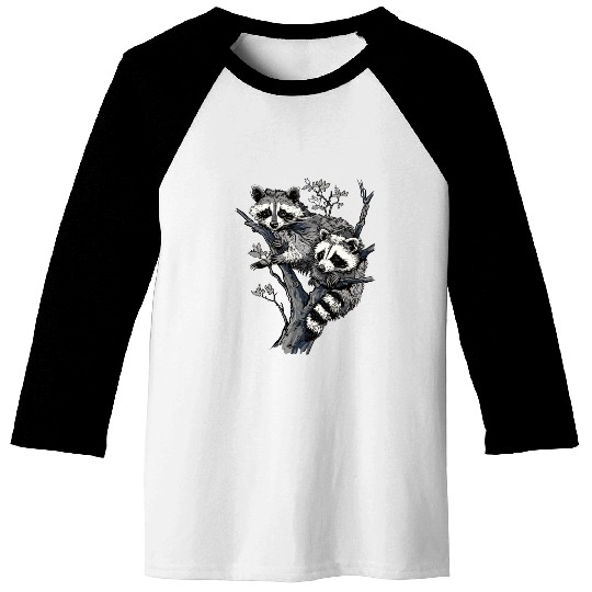 Opossum and raccoon Baseball Tees