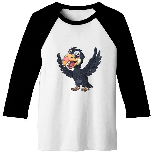 Joyful California Condor Cartoon Character Baseball Tees